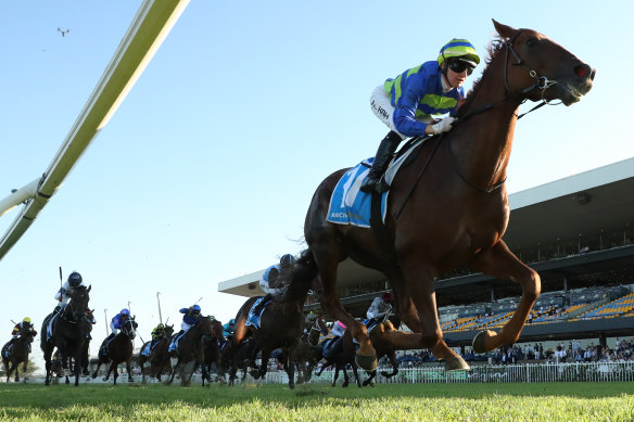 Another Wil, ridden by Jamie Kah, wins the Doncaster Prelude.