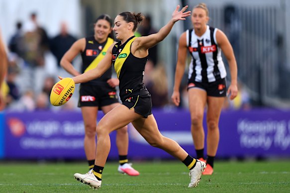 Monique Conti was at her brilliant best for the Tigers against the Magpies.
