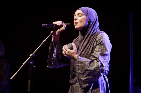 O’Connor, by then known as Shuhada Sadaqat, performs on stage in Berlin, Germany in 2019.