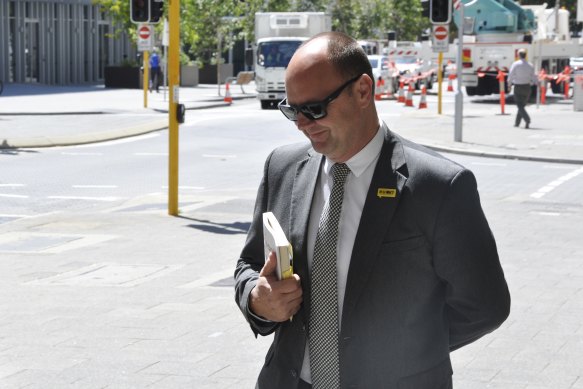 Barry Urban leaves Perth Magistrates Court on November 14, 2018.