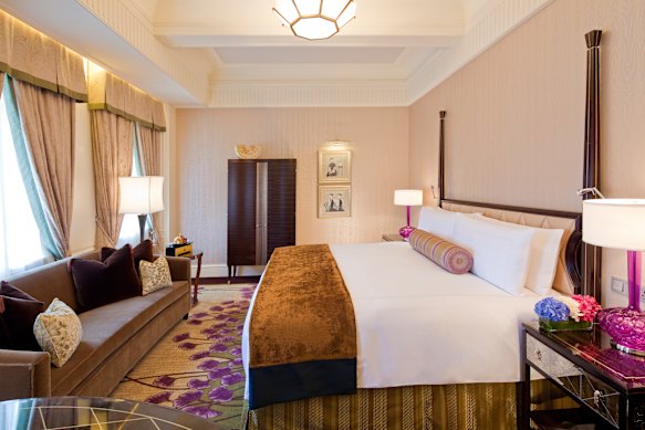 A guest room at the landmark Peace Hotel.