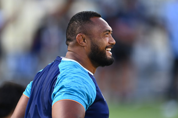 Kepu warming up with Moana Pasifika.