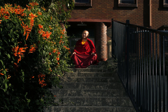 Venerable Bagdro, a Tibetan Monk who was imprisoned in China and is now a refugee in Newcastle, Australia. 