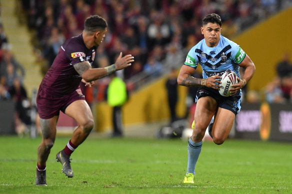 Limited impact: Latrell Mitchell has been surrounded by distractions, and had a night to forget in Origin I.