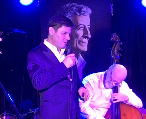 Gregg Arthur with his close friend Craig Scott on bass at Foundry 616 performing a Tony Bennett tribute show. Scott was the only person Arthur confided in about his illness when he was first diagnosed with leukaemia.