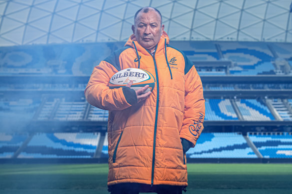 Eddie Jones at Allianz Stadium at Moore Park in Sydney in June.