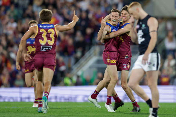 That winning feeling: Brisbane are into the grand final.