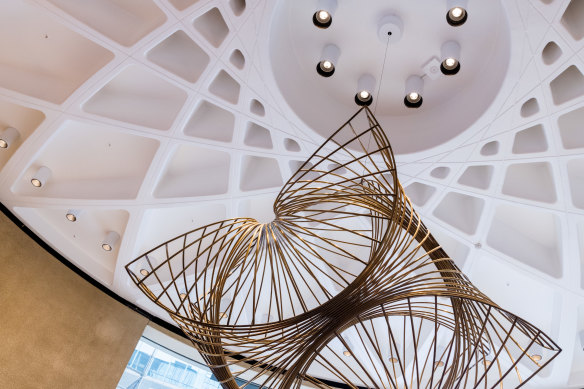 The bronze sculpture by Charles Perry and ceiling designed by the Italian consultant architect Professor Pier Luigi Nervi, original to the Harry Seidler design, have been restored.