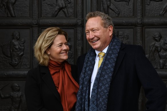 Andrew Forrest and his wife Nicola signed a pledge to give away most of their wealth in 2013.