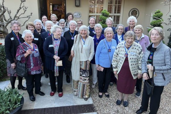 Anne Ring, centre, and friends at their all-in 80th birthday celebration where they discussed their wish lists for dinner party guests. 