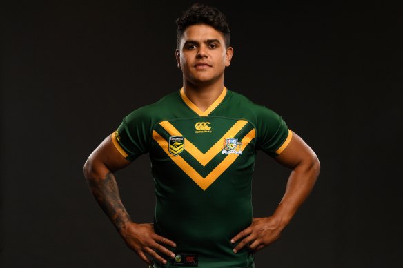 Green and golden: Latrell Mitchell believes playing for the Kangaroos trumps Origin.
