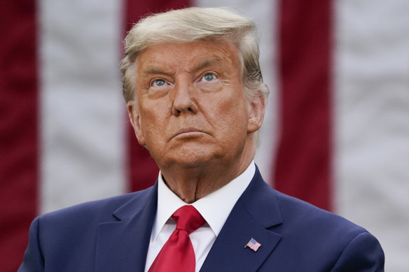 US President Donald Trump during a media briefing at White House in Washington on Friday.