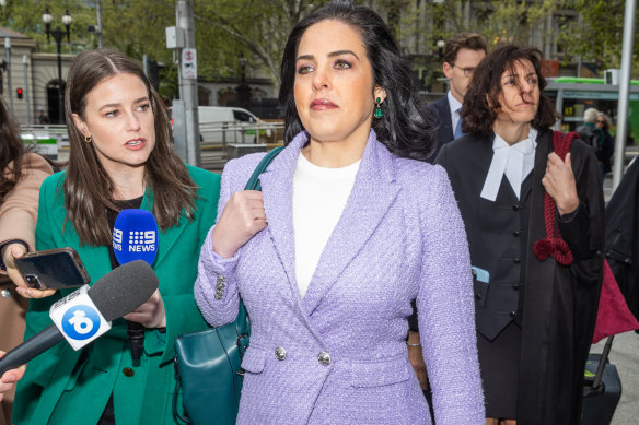 Moira Deeming arrives at the Federal Court on Monday.