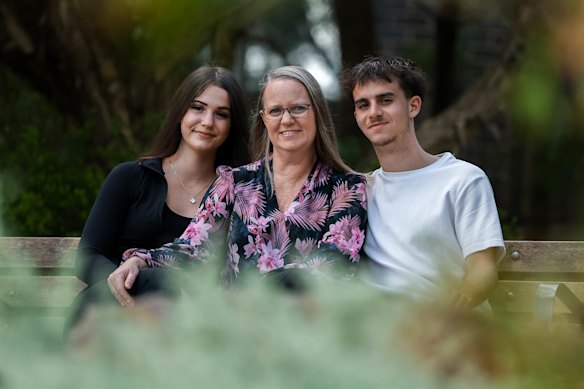 Jane Barbieri with her children Bella and Oscar.