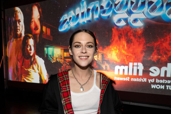 Fangirl Kristen Stewart at the launch of boygenius ‘the film’ in LA in March, 2023. The actress directed the special presentation of three songs by the band.