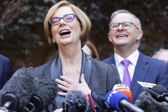 Former Prime Minister Julia Gillard and Opposition Leader Anthony Albanese.