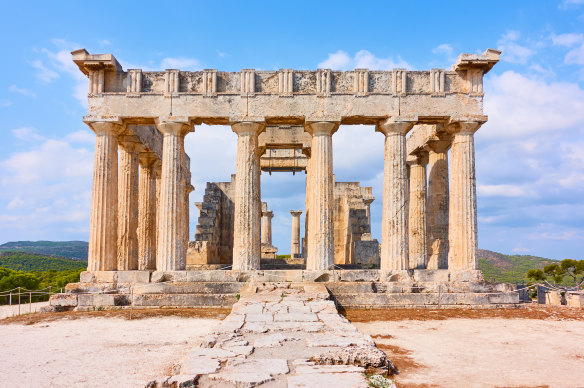 The Temple of Aphaea Athena on Aegina Island.