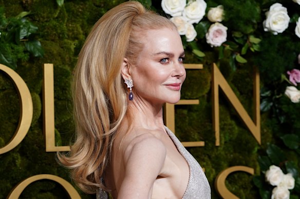 Nicole Kidman sporting a high pony at the Golden Globes.