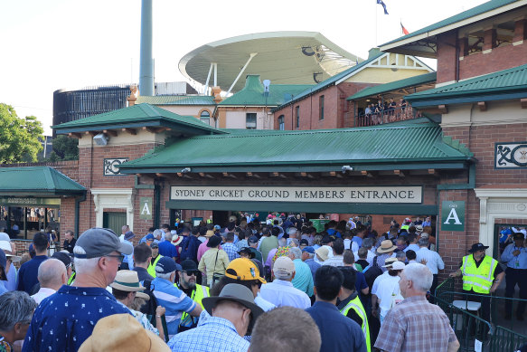 The entrance to the SCG members’ section.