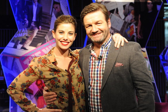 Brooke Satchwell and Lawrence Mooney in Dirty Laundry Live.