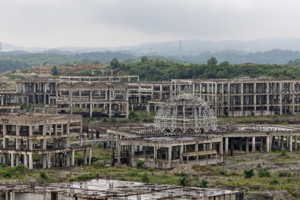 The abandoned Evergrande Cultural Tourism City in Guiyang, which was originally to be a massive hotel and convention centre complex.