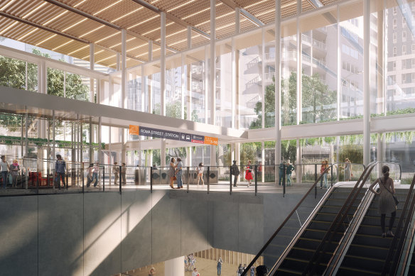 The planned new Roma Street Cross River Rail station.