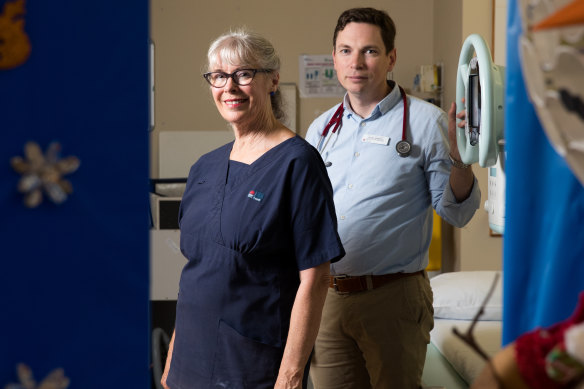 "We spend extra time with the patients if we possibly can, and their relatives": Nurse Merrilyn Lambert, with Dr David Murphy.