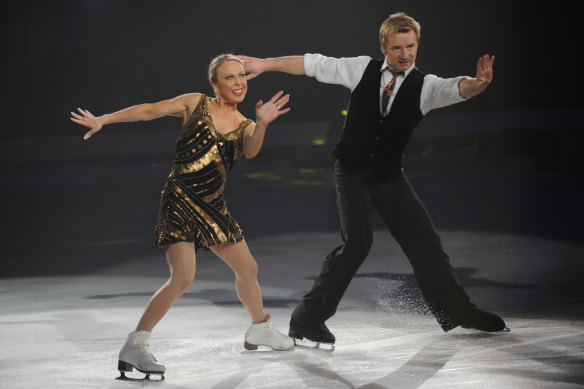 Jayne Torvill and Christopher Dean on the Our Last Dance tour.