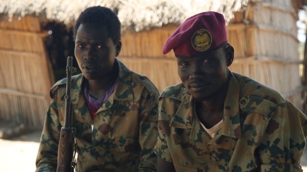 Rebel fighters in New Fangak, South Sudan, where Dorsa met the local governor.