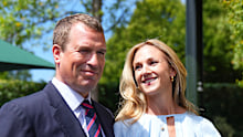 Peter Phillips and Harriet Sperling arrive at Wimbledon last month.
