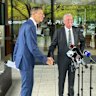 Opposition leader Basil Zempilas and Nationals leader Shane Love announcing the new shadow cabinet.