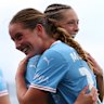 Aideen Keane and Shelby McMahon after City’s win.