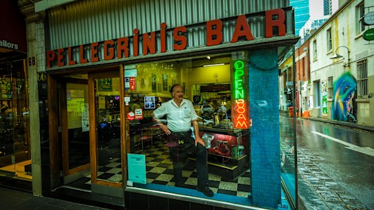 Rocco Elice has worked at Pelligrini’s since 1974. The cafe has been inducted into the Eat Drink Design Award’s Hall of Fame.