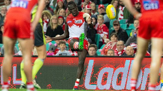 Aliir Aliir has been in career-best form at the back for Sydney this year but is happy to share the team's rucking duties with Sam Reid for the next few weeks.