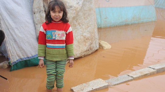 Flooding in refugee camps in north-west Syria have made for horrible conditions for the youngest inhabitants.