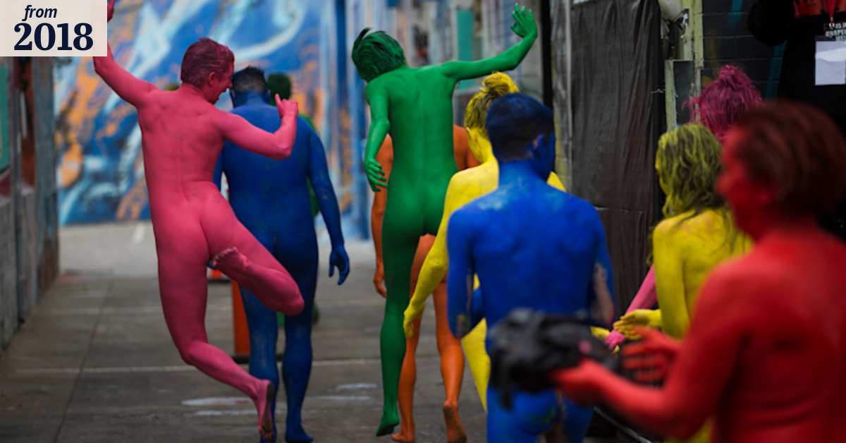 Nude and nervous - Tunick's troops colour our world