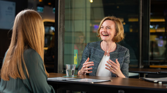 WA Auditor General, Caroline Spencer, during an interview with Jesinta Burton at The Shoe.