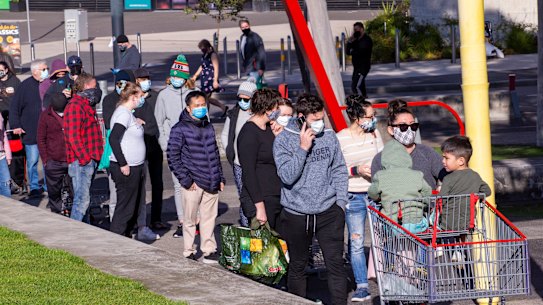 Scenes at Costco, Docklands on Sunday morning.