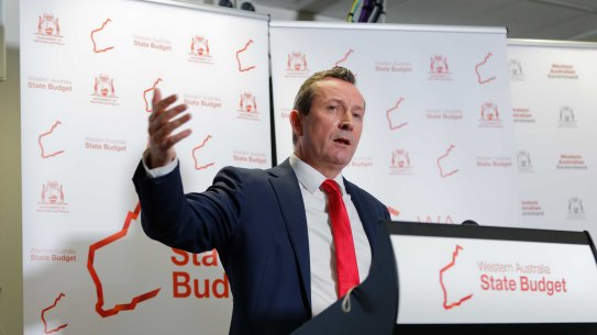 WA Premier and Treasurer Mark McGowan at last year’s budget lock up.