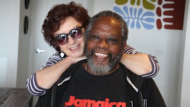 Filmmaker Fiona Cochrane with musician Pat Powell, aka Patou.