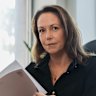 Victorian Treasurer Jaclyn Symes in her office with the 2026-27 budget papers.