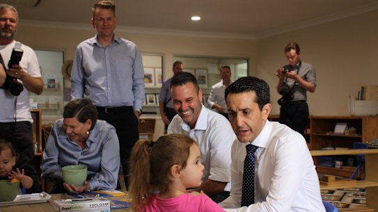 Opposition Leader David Crisafulli pledged $27 million to kindergarten health screenings at Townsville.
