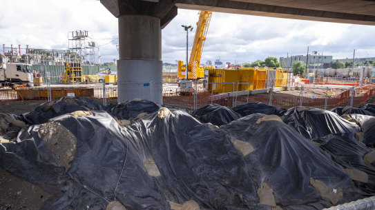 Soil from the West Gate Tunnel project. 