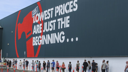 Bunnings has seen a surge in shoppers during the pandemic, with DIY spending skyrocketing.