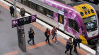 Trains at Southern Cross station in Melbourne.