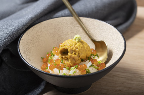 Go-to dish: Ikura (salmon roe) and uni over rice.