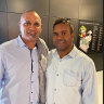 Chris Lewis and Byron Pickett at last year’s AFL grand final.