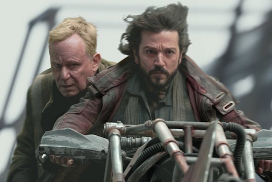 Luthen Rael (Stellan Skarsgard) and Cassian Andor (Diego Luna) in Andor.