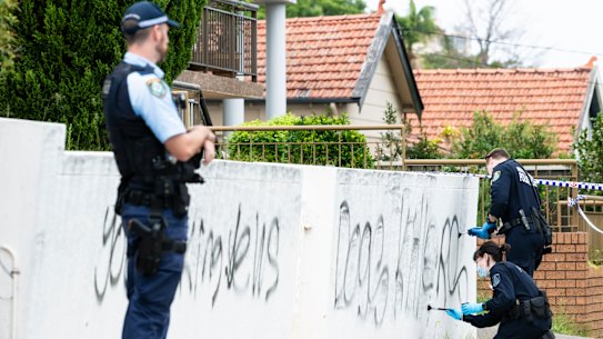 Antisemitic graffiti in Sydney’s Maroubra on January 30.