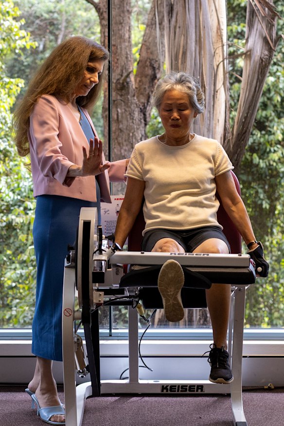 Professor Maria Fiatarone Singh with patient Alice Chan. With a tailored exercise plan for those with early osteoporosis, she says, “For the most part, people feel strong quickly, within weeks.”